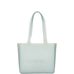 シャネル ロゴ ハンドバッグ トートバッグ グリーン ラバー レディース CHANEL【228-21289】