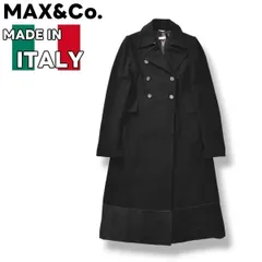 MAX&Co. ハラコレザー切替え ジップアップウールコート ロング丈 ヤギ革 grm-14129_001.jpg