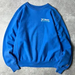 00s Champion 両面 企業物 プリント プレミアム リバースウィーブ スウェット トレーナー L / 00年代 オールド チャンピオン ブルー