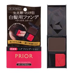 PRIOR プリオール ヘアファンデーション ダークブラウン 深みのある茶色 3.6g 毛髪着色料 白髪用ファンデ  白髪隠し [定形内郵便]のサムネイル