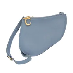 クリスチャン・ディオール(Christian Dior) サドル レディース レザー ショルダーバッグ ライトブルーグレーのサムネイル