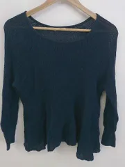 ◇ le.coeur blanc ルクールブラン コットン 長袖 ニット セーター サイズ38 ネイビー レディース P  【中古】 【1210270009828】