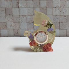 薔薇ねこさんの置時計(イエロー透明)