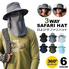 日よけ 帽子 メンズ レディース サファリハット 農作業 UVカット帽子 紫外線対策 熱中症対策 フェイスマスク アウトドア 釣り キャップ 日よけ帽子 首ガード 折りたたみ ラッシュガード フェイスカバー 取り外し ガーデニング 男女兼用 撥水 y4