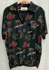 【最終セール中！】Aloha Blossom（アロハブロッサム）長袖 42 美品 Aloha Blossom(アロハブロッサム) アロハシャツ ブラック サイズ