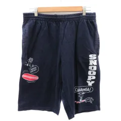 ピーナッツ PEANUTS ショートパンツ ハーフパンツ 短パン スヌーピー L 紺 ネイビー /YK27のサムネイル
