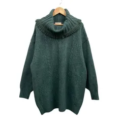 トラサルディ【L】タートルネックニット　薄手　日本製　人気　nnGOLFnnL 新品未使用 トラサルデイジーンズ 薄手タートルニット メンズ