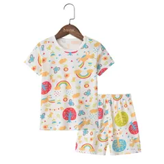 ベビー キッズ服 100%綿 普段着 セットアップ 18番 虹 19番 フクロウ 110cm 120cm