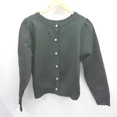 ◇ ⊇ ナノユニバース パール装飾 長袖 ニットパールボタンカーディガン サイズF ブラック系 レディース E  【1507160030056】