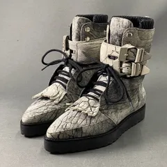 3A14 ALEXANDER WANG アレキサンダーワン ダブルモンク レースアップブーツ 35 グレー ベルト フリンジのサムネイル