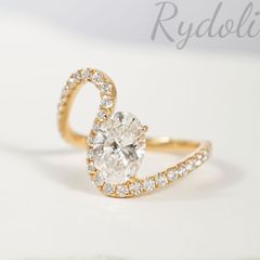 K18 1.22ct オーダーメイドダイヤリング ラボグロウンダイヤモンド IGI鑑定書付き オーバルカット Au750指輪 洗練されたデザインのダイヤリング 18金ラボダイヤリング デザイン性のあるダイヤリング エレガントでスタイリッシュなダイヤリング