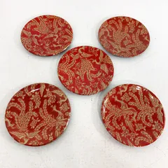 昭和レトロ 九西陣月凰 金糸刺繍 蒔絵 銘々皿 菓子皿 小皿 取り皿 和食器