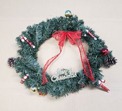 38ｃｍ　レッドリボンリース・Merry Christmas文字　JOA-199
