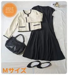 【即日発送】フロリア　ワンピースセットアップ　セレモニー　ベージュ✕ブラック　Ｍサイズ