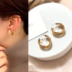 Twist hoop earrings   ツイスト フープイヤリング ゴールド　フープピアス　シルバー925  シンプル　上品　樹脂ピアス　樹脂イヤリング　アレルギー ノンホールピアス