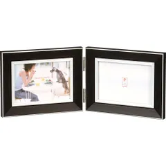 ☆ ヨコ/ダークブラウン ☆ ペアフレーム LW クラシック 写真立て 複数 フォトフレーム l判 2面 フォトスタンド ペアフレーム フレーム 額縁 額装 ディスプレイ 壁掛け 卓上 万丈 高級 リビング 置き型 おしゃれ インテリア
