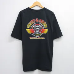 XL/古着 半袖 ビンテージ Tシャツ メンズ エンジン TRUETT&OSBORN 胸ポケット付き 大きいサイズ コットン クルーネック 黒 ブラック 25aug2
