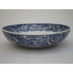 L385」古寺伝世 中国清代 傳世 外銷青花纏花紋大盤 大名品 - メルカリ