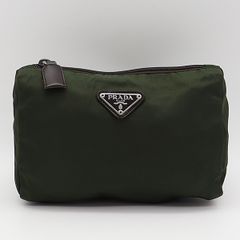 PRADA プラダ ナイロンテスート ポーチ カーキグリーン - メルカリ