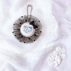 ハンドメイド　両面マタニティマーク　チュールロゼット　ブラックxグレージュ　完成品