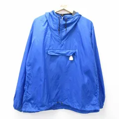 L/古着 長袖 ハーフジップ ナイロン ジャケット アノラック パーカー メンズ 80s 青 ブルー spe 25oct14 中古 アウター ウインドブレーカー