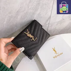 【今日特価】Yves Saint Laurent イヴ・サンローラン スモールウォレットシリーズ 牛皮を採用し精巧な仕上げを備える