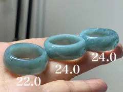 L77 藍水 22.0号 24.0号 28.5号 天然 グアテマラ産 本翡翠 くりぬき 広幅 リング 板指