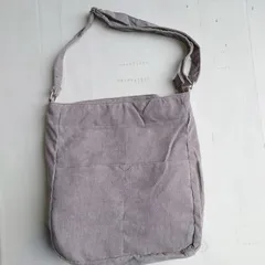 ショルダーバッグ 男女兼用 コーデュロイ生地 グレー
