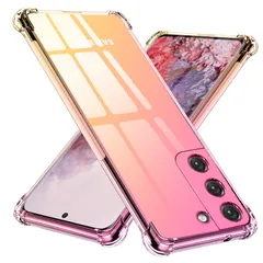【特価商品】TMUJWS Galaxy S22 5Gケース シリコン クリア グラデーション ソフトケース 薄型 軽量 SCG13 ケース/SC-51C ケース 耐衝撃 全面保護 tpu 四隅空気衝突防止 レンズ保護 擦り傷防止 ストラップホール付き サムスン