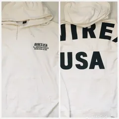 アヴィレックス  AVIREX 2XL 裏毛　スウェット　プルオーバー パーカー　フーディー　ホワイト