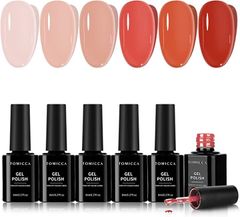 TOMICCA Gel Nail Color Gel Nail Art 6-Color Set, Sheer, 8ml, UV/LED Compatible (Nude)