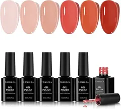 TOMICCA ジェルネイル カラージェル ネイルアート6色セット 透明感ある 8ml UV/LED対応(ヌード)