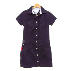 トミーガール シャツワンピース トップス 半袖 ミニワンピ レディース S/Pサイズ ブラック tommy girl 【中古】