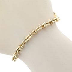 TIFFANY&Co. ティファニー K18YG イエローゴールド ハードウェア マイクロリンク ブレスレット チェーン 箱付 17cm【新品仕上済】【zz】【中古】