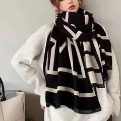 幾何学模様 大判ストール ショール マフラー リバーシブル フリンジ付き 秋冬 マフラー 冷房対策スカーフ モダン