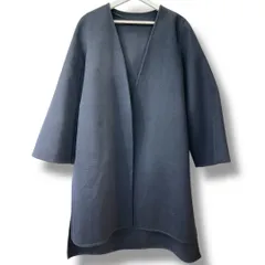 美品 UNIQLO C ユニクロシー ダブルフェイスラップコート ネイビー 紺色 ベルト欠品 Lサイズ ウール ロングコート ウールコート ロング カジュアル きれいめ レディース 冬 ゴーゴー古着久喜倉庫店鴻209