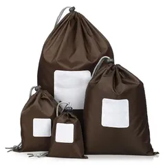 【新品】 LIOOBO ナイロンバッグ 防水 巾着袋 防塵 トラベルポーチ 収納ポーチ ビニール スポーツバック 再利用可能 衣類 靴 バスタオル 圧縮袋 旅行 屋外 4枚セット 0