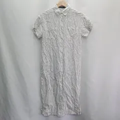 ◇ AZUL BY MOUSSY アズールバイマウジー ストライプ柄 半袖 ロング丈 ワンピース サイズS ホワイト系 レディース E  【1406050060268】