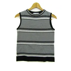 ナノユニバース タンクトップ ノースリーブ シャツ ボーダー トップス レディース 36サイズ ブラック×グレー nano universe 【中古】