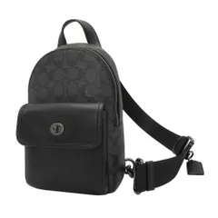 コーチ バッグ ショルダーバッグ COACH SMALL TURNLOCK シグネチャー スリングパック ボディバッグ CAJ29 QBMI5 (チャコール×ブラック) アウトレット メンズ 送料無料