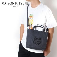25SSモデル メゾン キツネ MAISON KITSUNE メンズ フォックスヘッド スモールトート【SLATE GREY】 LW05103WW0107 SLATE GREY/【2025SS】m-bag