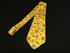 ■美品■ Salvatore Ferragamo フェラガモ シルク100% ホース ネクタイ ビジネス 紳士 メンズ イエロー系 DE6455
