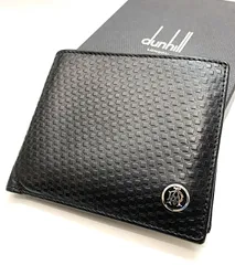 値下げ❗️Dunhill ダンヒル マイクロディーエイト L2G332A 二つ折り財布 ブラック 小銭入れ付き メンズ