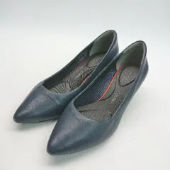 ◇ ROCKPORT ポインテッドトゥ ハイヒール きれいめ オフィスカジュアル ヒールパンプス サイズ25 ネイビー レディース E  【1310130039467】