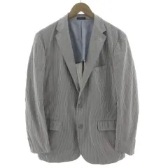 ジェイクルー J.CREW ジャケット シアサッカー テーラードカラー 段返り 3B ストライプ ネイビー 紺 オフ白 39Sのサムネイル