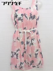 ◇ ◎ GRAY MAGIC グレイマジック タグ ウエストリボン付き ノースリーブ 膝丈 ワンピース サイズM ピンク系 レディース  【1110070009618】のサムネイル