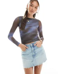 【送料無料】 コットンオン レディース スカート ボトムス Cotton On original mini skirt in air blue worn denim AIR BLUE WORN