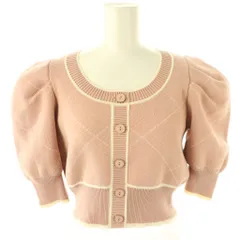 スナイデル SNIDEL 23SS バイカラークロップドニットプルオーバー 五分袖 F ピンク /HK ■OS