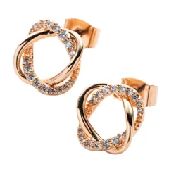 【ピンクゴールド × ピアス】[Cream dot. クリームドット公式] ピアス レディース フープ 低アレルギー ビジュー ツイスト ひねり 上品 エレガント 大人 カジュアル 華やか 結婚式 お呼ばれ プレゼント 女性