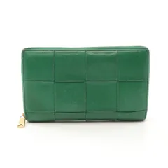 ボッテガヴェネタ BOTTEGA VENETA ラウンド長財布 カセット ジップアラウンドウォレット マキシイントレチャート 649607 グリーン レザー ラウンド長財布 ユニセックス Used B